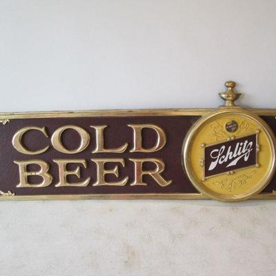 Schlitz Cold Beer Sign