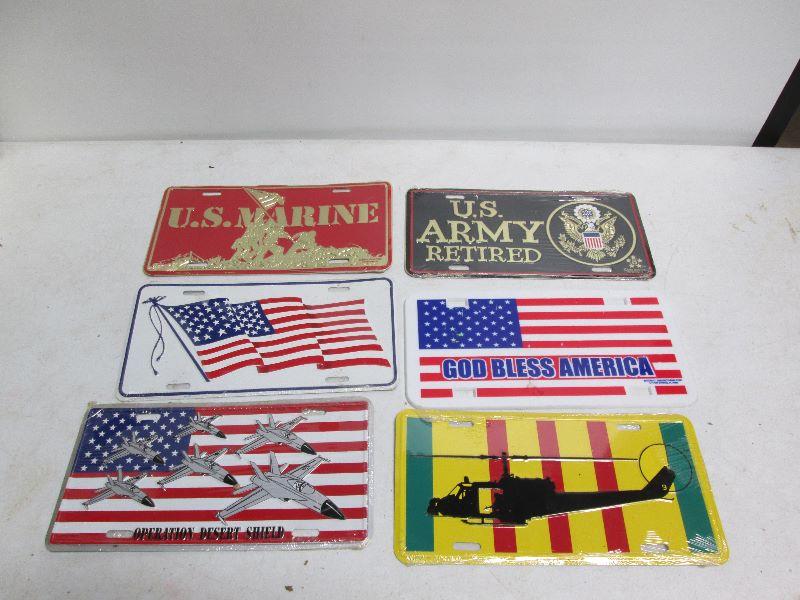 Variety of Armed Forces License Plates