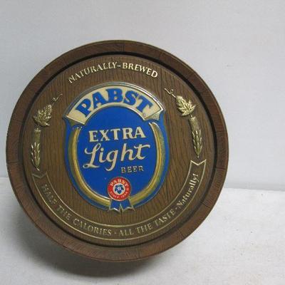 PABST Extra Light Beer Round Barrel End Sign  