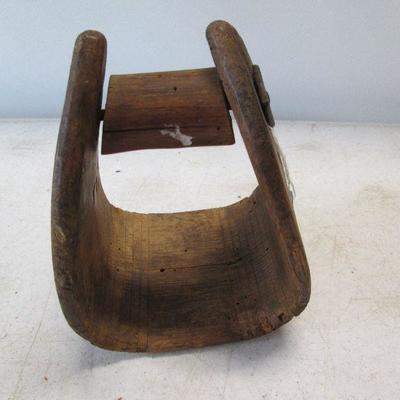  Wooden Stirrup Shaped Item - Painted scenes