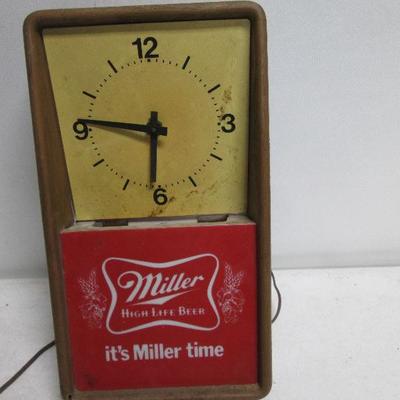 Miller High Life Beer Lighted Sign Clock Light Bar  