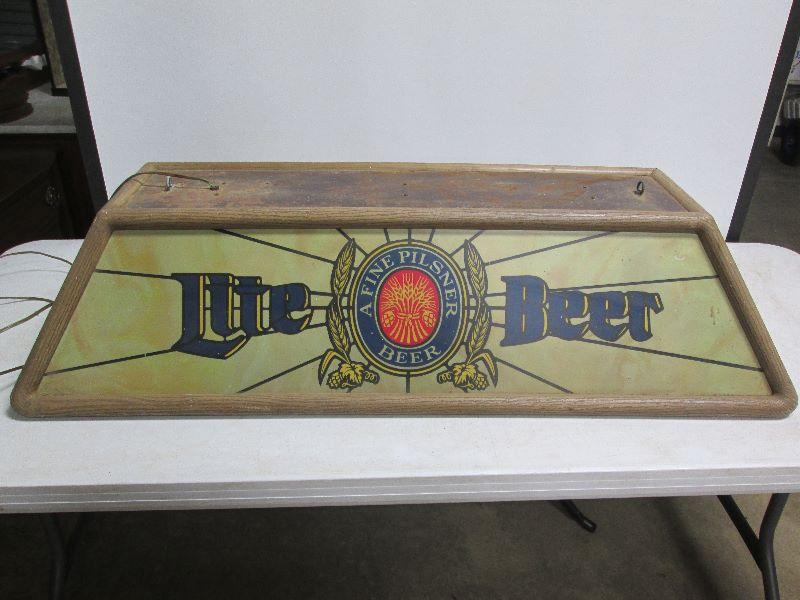 miller lite pool table light plastic