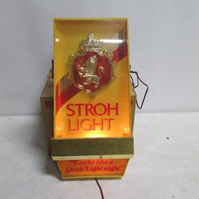 Stroh Light Night Lighted Beer Sign