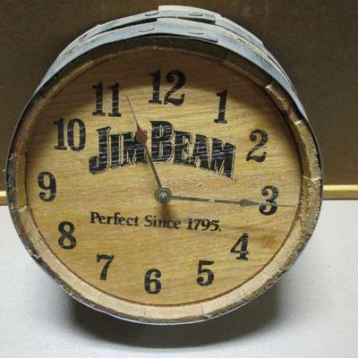 Jim Beam Whiskey Barrel Wall Clock