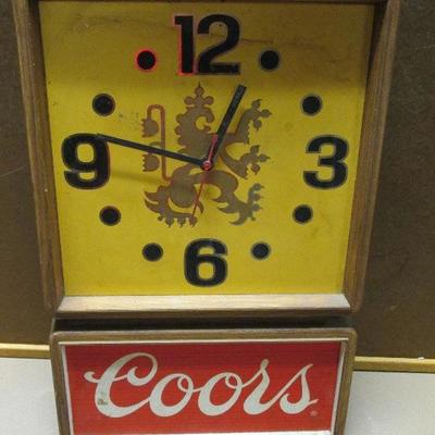 Coors Beer Illuminated Lighted Clock  