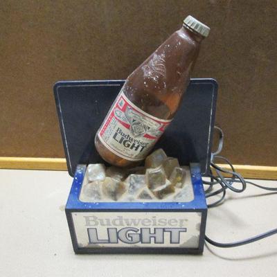 3D Budweiser Light Bottle Electric Beer Sign