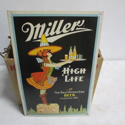 Miller High Life Beer Server Metal Tin