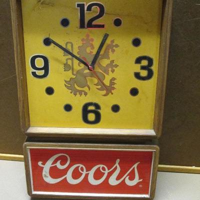 Coors Beer Illuminated Lighted Clock  