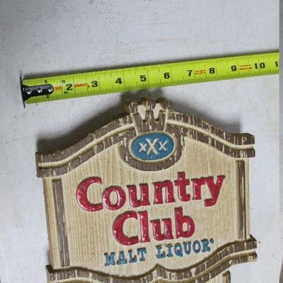 Country Club Malt Liquor Advertising Calendar Sign  
