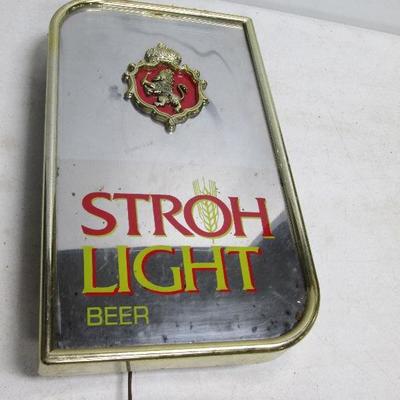 Stroh Light Beer Sign Lion 