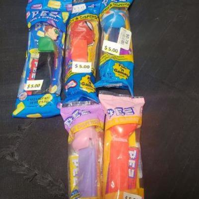 Pez Collectibles 5 pc Flash, Spiderman, Ant, Bunny, Heart