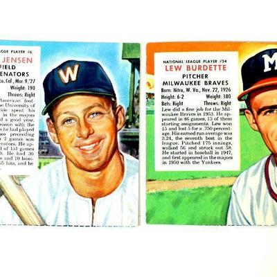 1953/54 Red Man Tobacco Baseball Cards Jackie Jensen #6 Lew Burdette #24