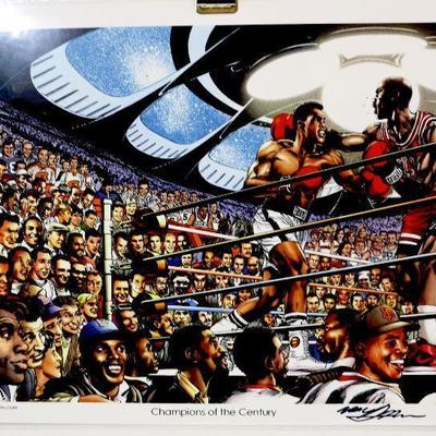 Michael Jordan vs Muhammad Ali Original Comic Art Print Signed Neal Adams