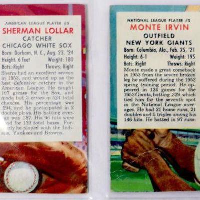 1954 Red Man Tobacco Baseball Cards #5 Sherman Lollar #5 Monte Irvin