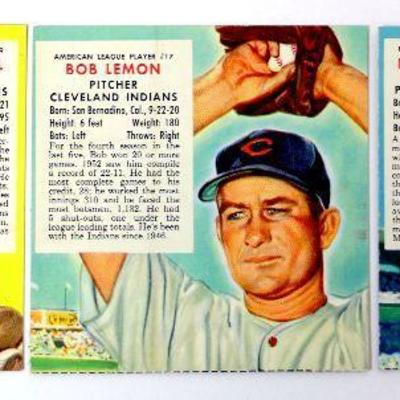 1953 Red Man Tobacco Baseball Cards Lot Dale Mitchell Bob Lemon Robin Roberts