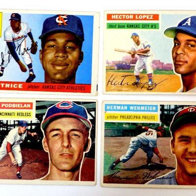 1955-1956 Topps Baseball Cards Lot of 4 - 301
