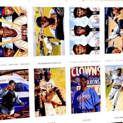 The Negro League Vintage Uncut Sheet of Postcards Baseball Cards #905-21