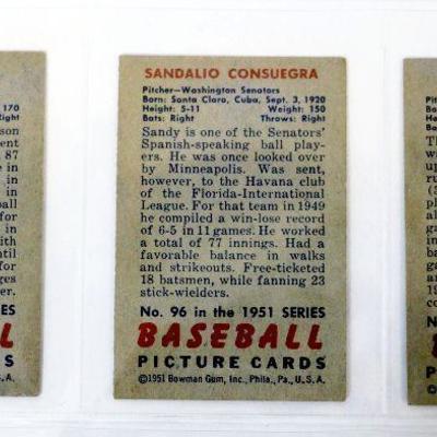 1951 BOWMAN Baseball Cards Lot of 3 - 203