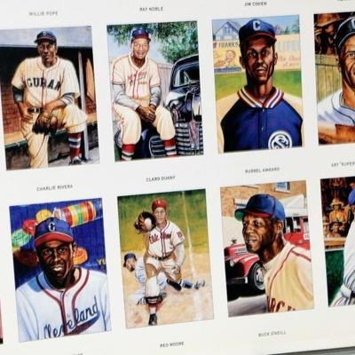 The Negro League Vintage Uncut Sheet of Postcards Baseball Cards #905-21