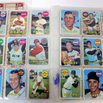 1969 Topps Baseball Cards Collection in Binder - 72 Cards Lot