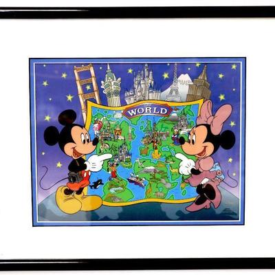 Mickey and Minnie at Destination Disney Ltd Sericel Art w/COA - 125