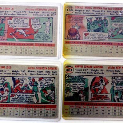 1956 Topps Baseball Cards Lot of 4 - 304