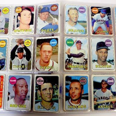 1969 Topps Baseball Cards Collection in Binder - 72 Cards Lot