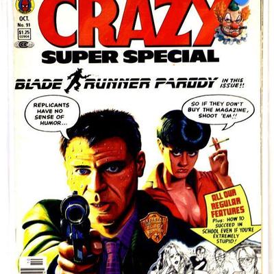 Vintage CRAZY Magazine #91 Marvel Comics 1982 Blade Runner High Grade