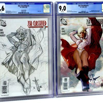 JSA: Classified #1 Power Girl Adam Hughes Cover Variants CGC Graded Comics Set
