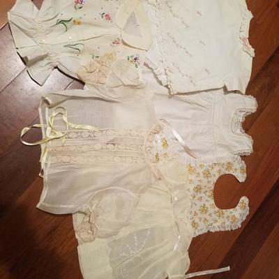 Antique & Vintage Assortment of Baby clothes France/US &6 baby napkins