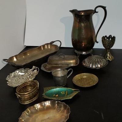 Vintage Lot of 12 Pieces of Brass & Silver-plate