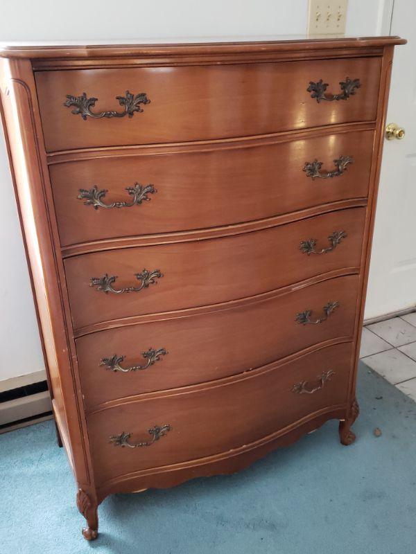 Vintage Wood Tall Dresser