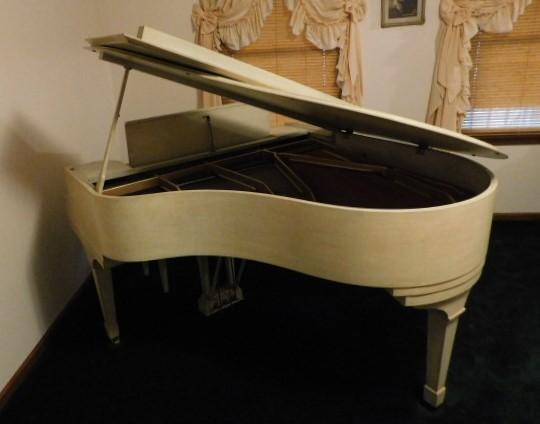 Emerson-Boston Weber Mid-Century Baby Grand Piano White Lacquer #121230 ...