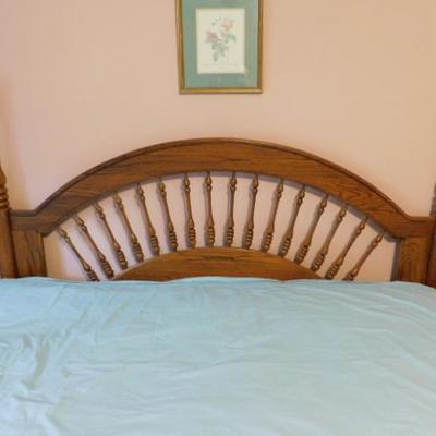 Solid Wood Oak King Size Bed Frame by Lexington with Beauty Rest Mattress