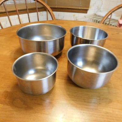 Four Stainless Mixing Bowls