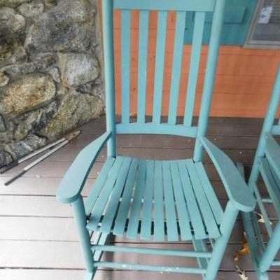 Wood Slat Porch Rocker (Chair Four)