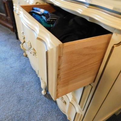 French Provincial 9 Drawer Breakfront Dresser w/ Mirror  by Toulon 65