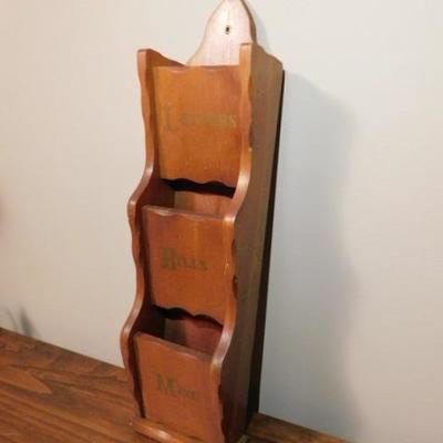 Solid Wood Mail and Letter Holder
