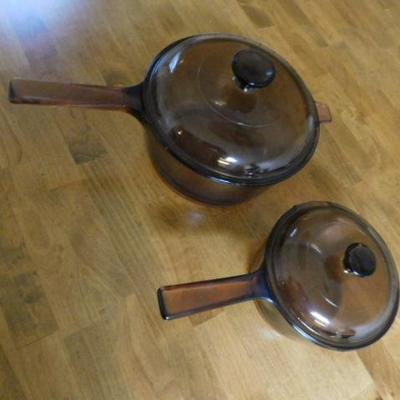 Set of Vision Ware Pots with Lids