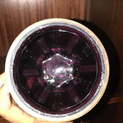 Deep Purple Glass / Ornate Jar