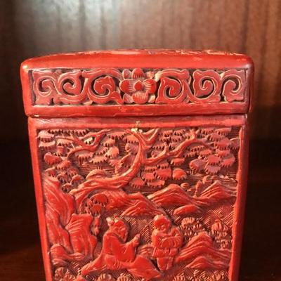 Gorgeous Wood Asian Carved Box