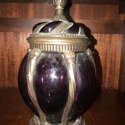 Deep Purple Glass / Ornate Jar