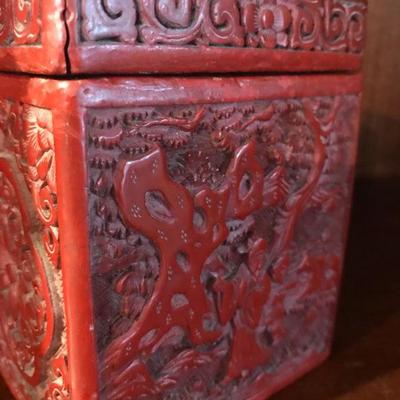 Gorgeous Wood Asian Carved Box