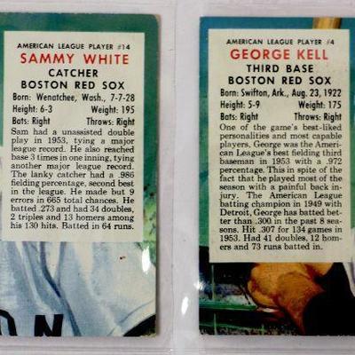 1954 Red Man Tobacco Baseball Cards #14 Sammy White #4 George Kell