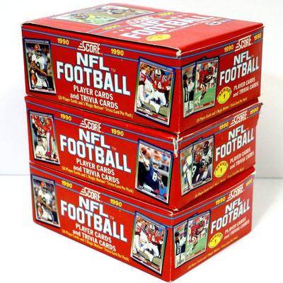 1990 SCORE NFL Football - Lot of 3 Factory Complete Boxes