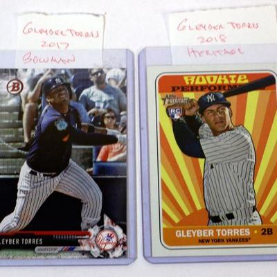 Gleyber Torres 2017 Bowman 2018 Heritage Baseball Cards Set - Mint