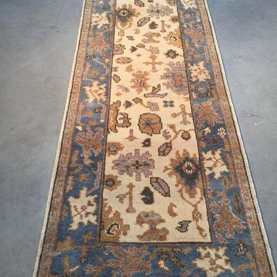 Decorative Vintage Reproduction Oushak Wool Area Runner 2.6X7.5