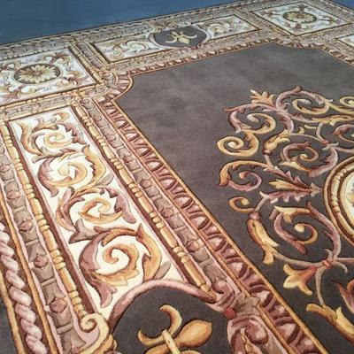 FRENCH AUBOSSON WOOL HAND CARVED RUG 5.3x8