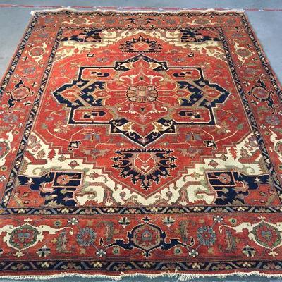 MAGNIFICENT HAND-KNOTTED SERAPI WOOL RUG 8'X10'