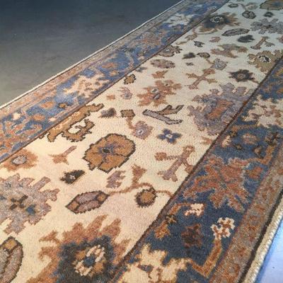 Decorative Vintage Reproduction Oushak Wool Area Runner 2.6X7.5